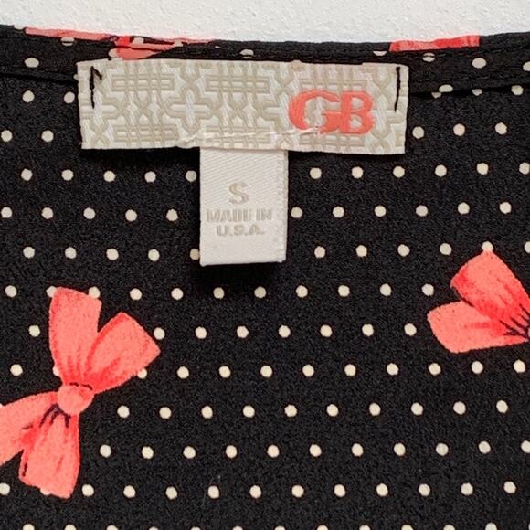 Gianni Bini GB Dress Zipper Front Bow Print Polka Dot Mini Dress Size Small - Picture 2 of 15